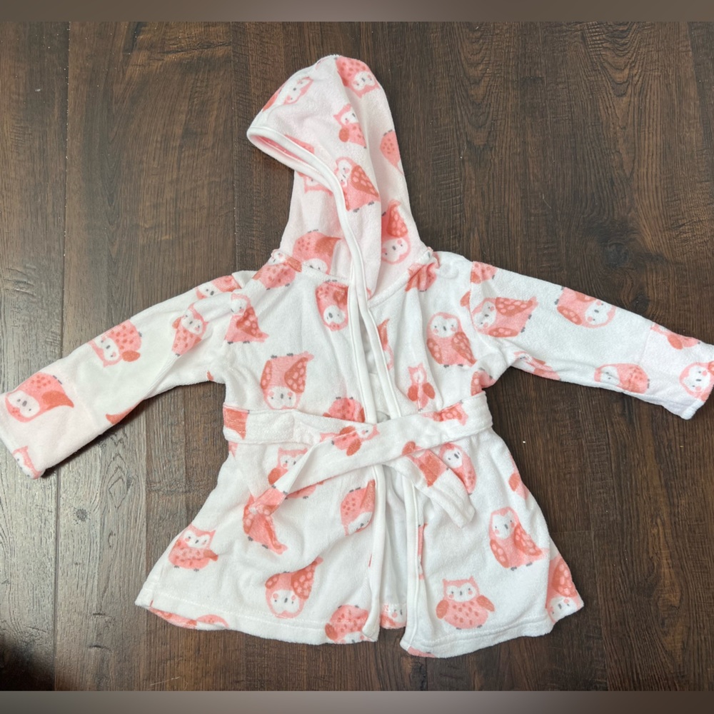 Carters pink owl bathrobe